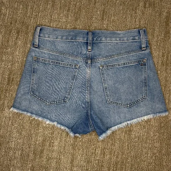Madewell Women's Denim Jean Shorts Distressed High-Rise Relaxed Frayed Size 27 - Picture 7 of 11